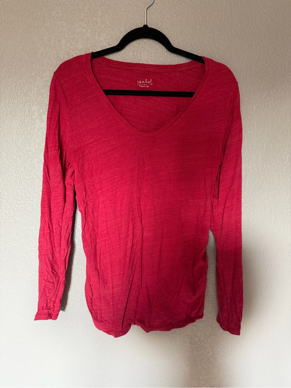Isabel Maternity by Ingrid & Isabel V-Neck Long Sleeve Top - Berry
